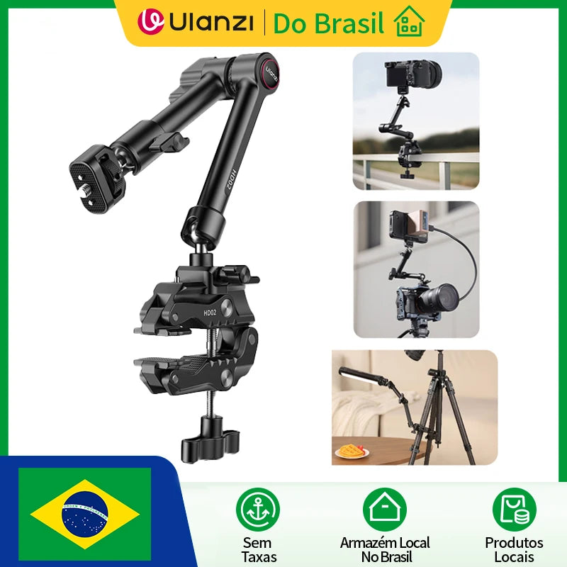 Ulanzi HD02 10 inch Magic Arm Kit with Super Clamp 1/4" Screw 360° Adjustable Ball Head Monitor Mount Camera Mount Holder