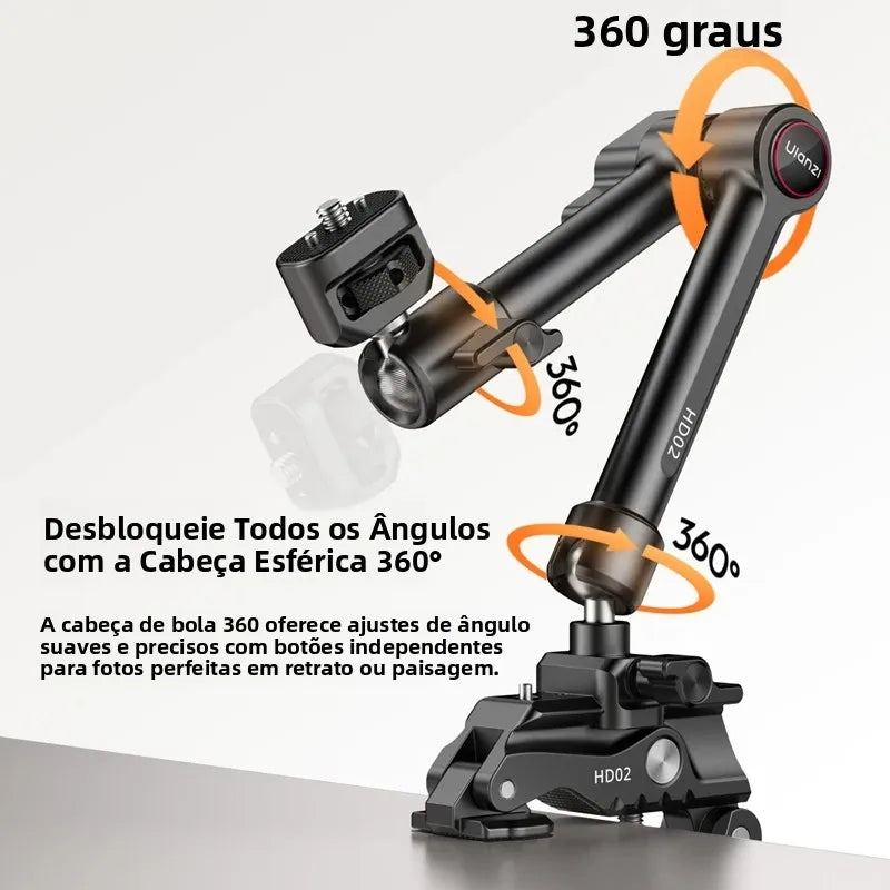 Ulanzi HD02 10 inch Magic Arm Kit with Super Clamp 1/4" Screw 360° Adjustable Ball Head Monitor Mount Camera Mount Holder